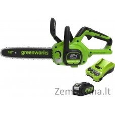 „GreenWorks“ GD24CS30K4 24 V 30 cm grandinės pjūklas