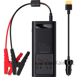 Baseus Baseus automobilinis keitiklis 500W, 220V, CN/EU (juodas)