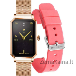 Išmanusis laikrodis Rubicon RNCE86 Rose gold + rožinis dirželis