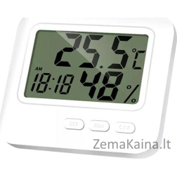 Aptel meteorologinė stotis ELEKTRONINĖ ORŲ STOTIS su higrometru baltas AG780