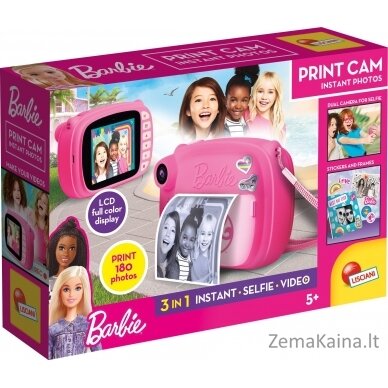 Lisciani Barbie print cam rožinė skaitmeninė kamera