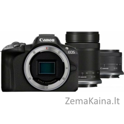 „Canon Canon EOS R50“ skaitmeninis fotoaparatas + RF-S 18–45 mm IS STM + RF-S 55–210 mm IS STM juodas