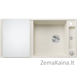 Blanco kriauklė AXIA III XL 6 S kriauklė Silgranit subtili balta apverčiama, automatinis kamštis, InFino, balto stiklo lenta