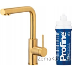 KFA DUERO PURE BASIC virtuvinis maišytuvas KITCHEN FATTER SU VANDENS FILTRACIJOS FUNKCIJA + PROFINE BLUE S FILTRŲ RINKINYS, ŠLIUOTAS AUKSAS