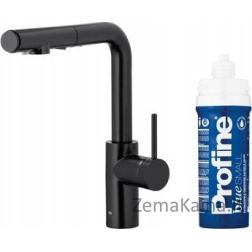 KFA DUERO PURE BASIC ištraukiamas virtuvinis maišytuvas KITCHEN FATTER SU VANDENS FILTRACIJOS FUNKCIJA IR IŠtraukiamu snapeliu + PROFINE BLUE S FILTRŲ RINKINYS, JUODAS