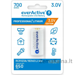 EverActive Battery 16340 3V Li-ion 700 mAh micro USB