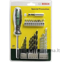 Bosch RINKINYS SU RANKINIU ATSUKTUMU 27 Vnt. BOSC įrankių rinkinys