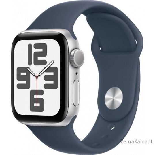 Išmanusis laikrodis Apple Watch SE 2023 GPS 40mm Silver Alu Sport S/M Navy Blue (MRE13QI/A)