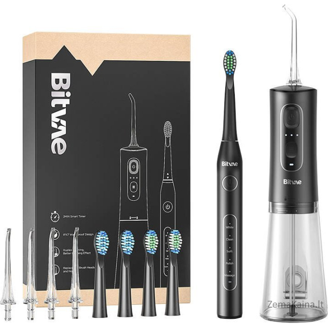 Bitvae D2+C2 dantų šepetėlis juodas