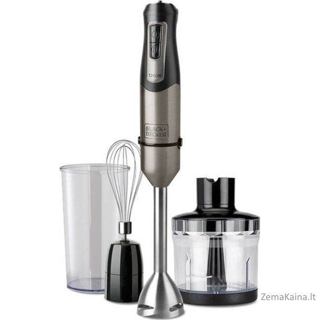 „Black&Decker“ trintuvas BXHBA-1200E TITANIUM RANKINIS Blenderis (1200 W, ŠILPUKLIS, Smulkintuvas, PUODLAS)