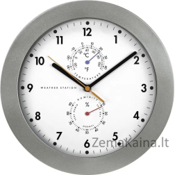 Hama 4ama DCF-Rad.Wallclock PG-300 30cm Thermo/Hygrom orų stotis. sidabras. 186344