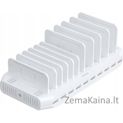Unitek Unitek įkrovimo stotelė 10xUSB 2.4A 60W balta