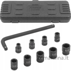 Forsage įrankių rinkinys 1/2" smūginių įrankių rinkinys 10 vnt (10-24mm)