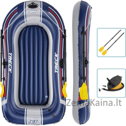 Hydro-Force pripučiama valtis su irklais ir pompa, mėlyna