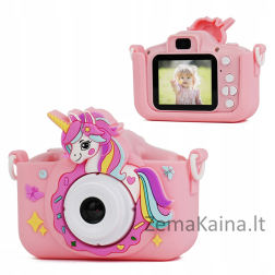 48MP skaitmeninis fotoaparatas 1080p fotoaparatas vaikams 5x žaidimai MP3 XREC X2 / Unicorn Pink