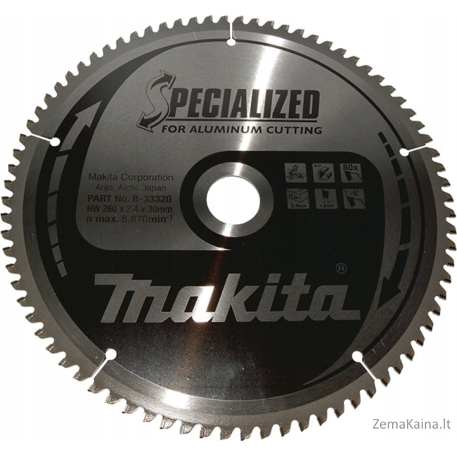 Makita MAKITA diskinis pjūklas 260x30x80z SPECIALIZUOTAS ALIUMININIS