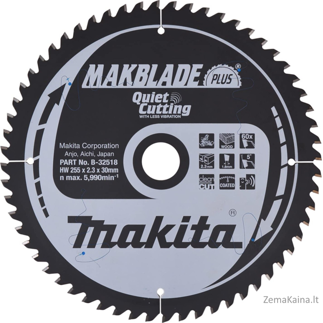 Makita MAKITA diskinis pjūklas 255x30x60z MAKBLADE PLUS WOOD