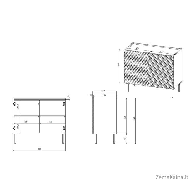 2D komoda ONDA 98x45xH85 žalia 3