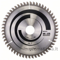 Bosch Piła Piła 190x30x2.4mm 54Z. Daugialypė medžiaga - 2608640509