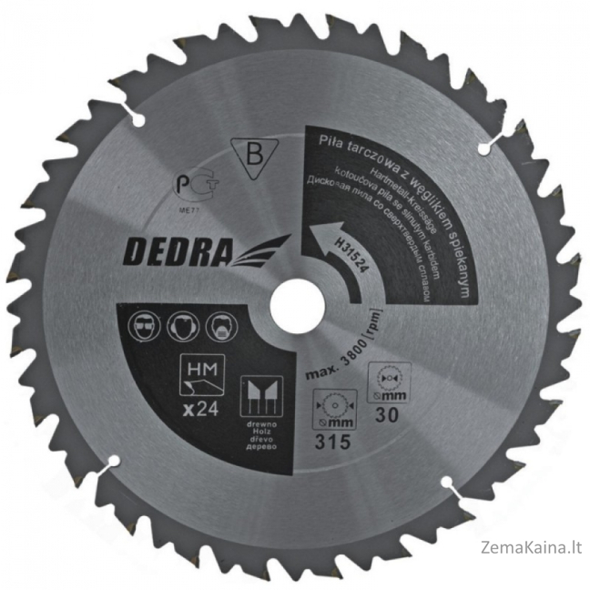 DEDRA PIła Carczowa 600x30mm 36Z. Su HM plytelėmis ir tiekimo stotelėmis - HL60036