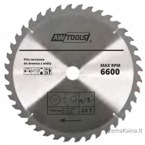 Awtools Wood Piła 230 x 30/22/16mm 30z (AW48473)