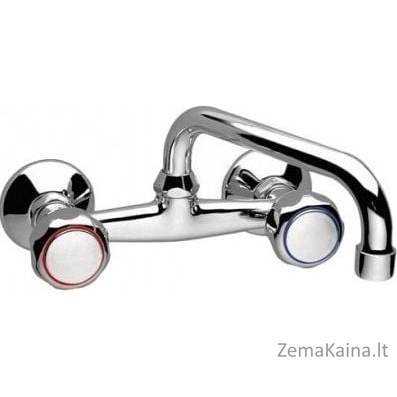 Raudona Mėlyna Basic Standard sieninis chromuotas praustuvo čiaupas (C020103004)
