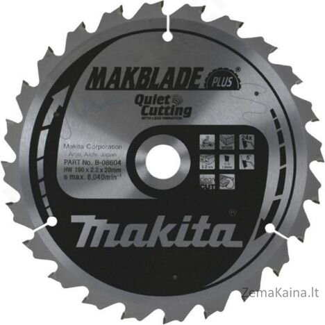 „Makita“ pjaustymo pjūklas „Macblade Plus“ medienai 255 mm 40 dantų (B-08648)