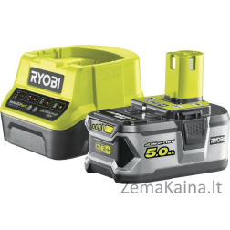 Ryobi baterija + įkroviklis Ryobi 5Ah Li-Ion