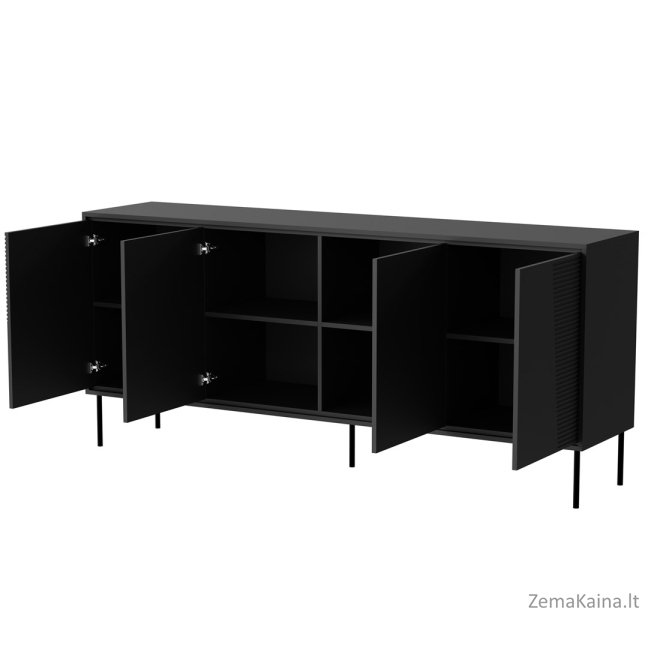 4D ABI komoda 200x45x88 matinė juoda 2