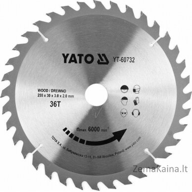 Yato Wood Dial 255x36Tx30mm (YT-60732)