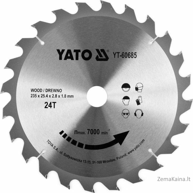 Yato YATO SAW DISC.VIEW. 235*24*25.4 60685 YT-60685