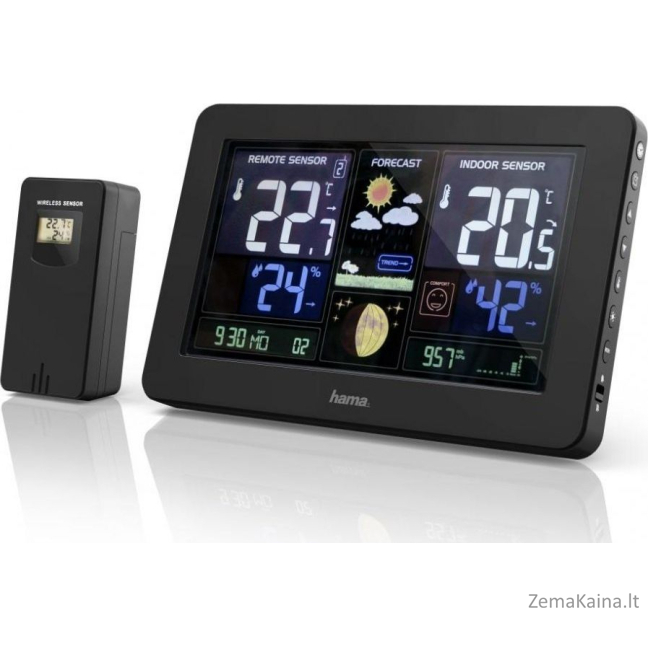 „Hama Premium“ orų stotis su USB czarna (186380)