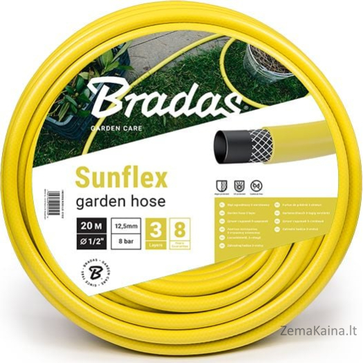 Bradas Sunflex 3 sluoksnių sodo žarna 1/2" 30m WMS1/230 Bradas 1766