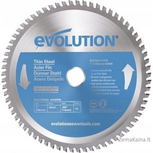 „Evolution Widiowa TCT“ pjūklas, skirtas pjaustyti ploną plieną 180 mm / 68z „Pilarek“