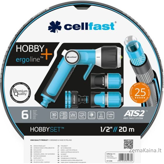 Cellfast C.ERGO HOBBY PURŠKIMO RINKINYS 1/2"20m C16-209