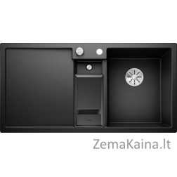 „Blanco Collectis 6 S Silgranit“ juoda kriauklė su „Infino“ automatine kamštiena, dangčio įdėklas, kamera dešinėje (525866)
