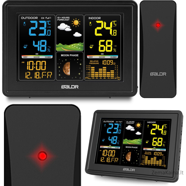 Berdsen meteorologinė stotis Meteorologinė stotis su ekranu BD-907 juoda