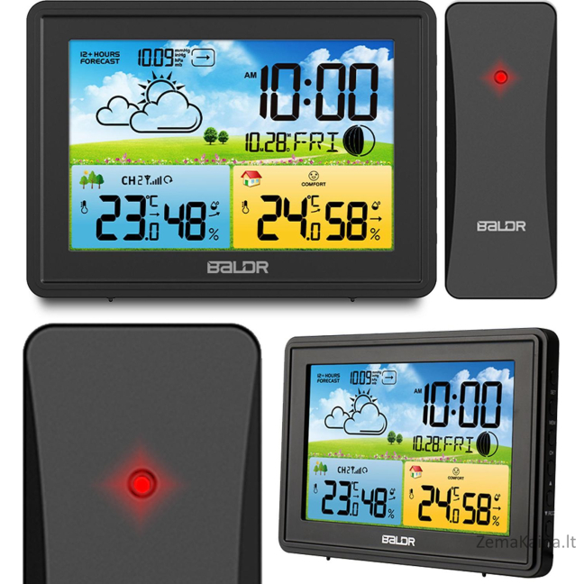 Berdsen meteorologinė stotis Meteorologinė stotis su ekranu BD-908 juodas