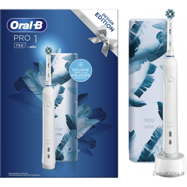 „Oral-B Pro CrossAction White“ dantų šepetėlis + baltas dėklas