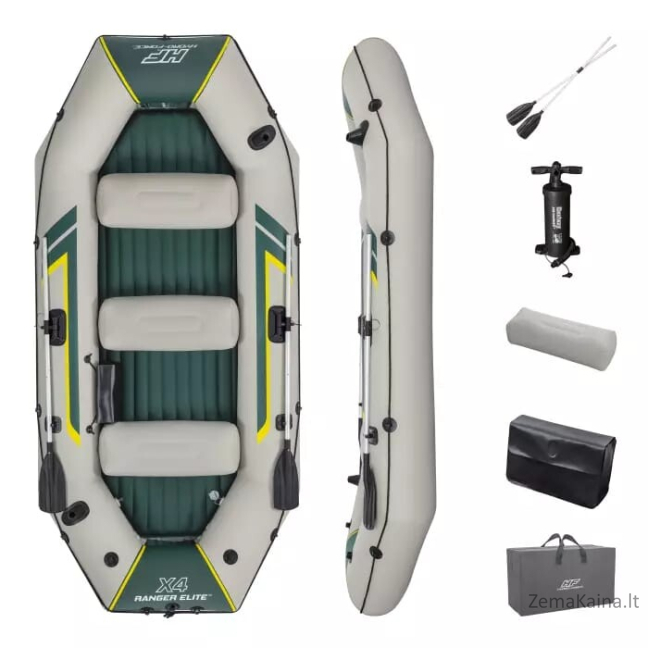 Bestway Ranger Elite X4 Raft, 320х148х47 cm, 4-vietė pripučiama valtis kietu dugnu