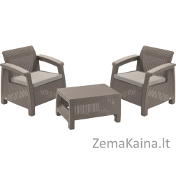Lauko baldų komplektas Keter CORFU WEEKEND 227630, kapučino/smėlio spalvos
