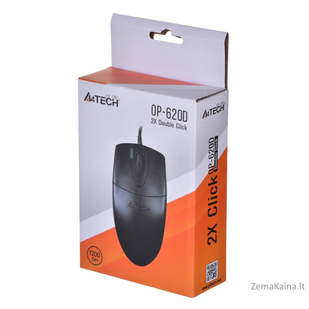 A4Tech OP-620D kompiuterio pelė USB A tipo Optinis 800 DPI Abiems rankoms 2