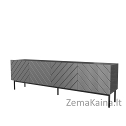 ABETO RTV spintelė ant juodo plieninio rėmo 200x42x60 grafitas/blizgus grafitas
