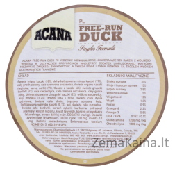 ACANA SINGLES Free-Run Duck Sausas šunų maistas Antis 2 kg