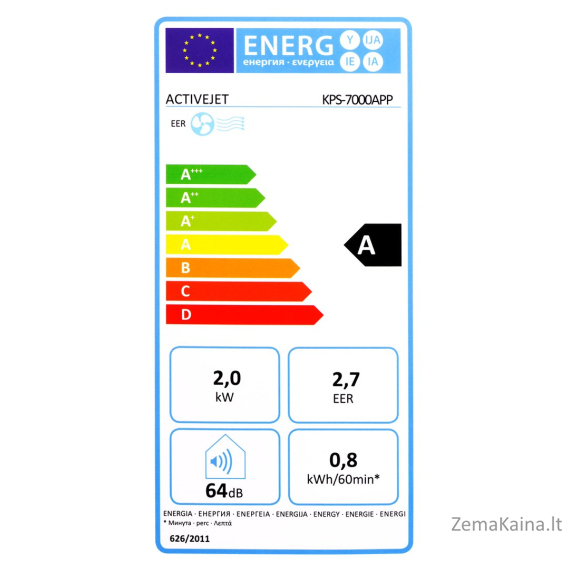 Activejet nešiojamas oro kondicionierius KPS-7000APP (TUYA Smart) 8