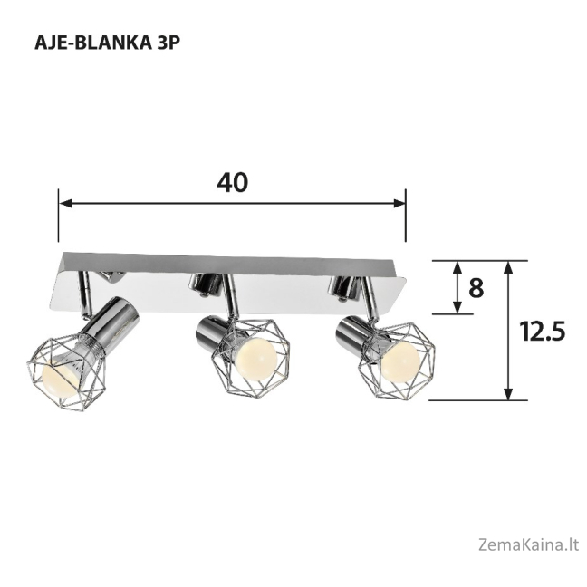 Activejet AJE-BLANKA 3P lubų šviestuvas Sidabras E14 1
