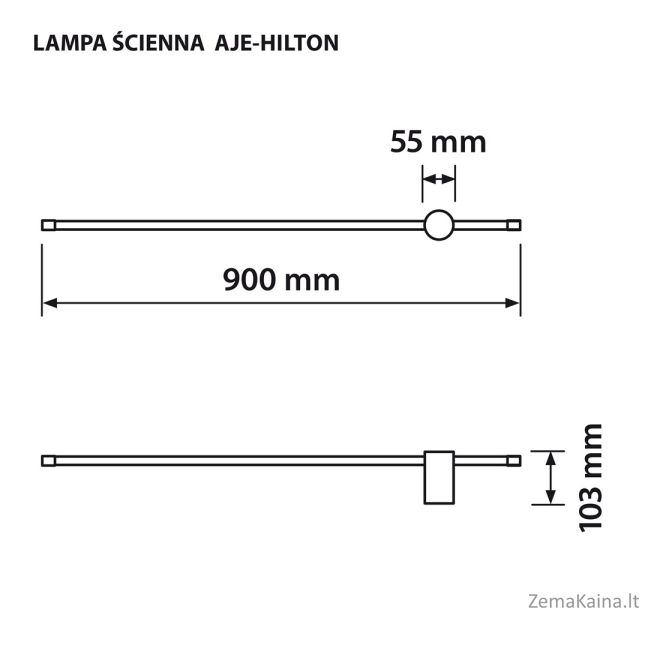 Activejet AJE-HILTON NW sieninis apšvietimas Juoda Tinka naudojimui viduje 9 W 6