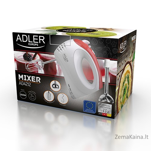 Adler AD 4212 plakiklis Rankinis plaktuvas Raudona, Balta 4