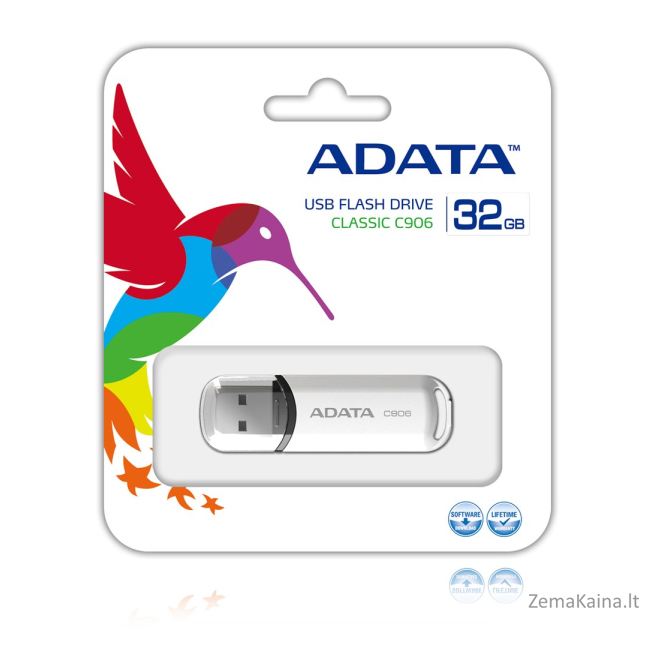 ADATA 32GB C906 USB atmintukas USB A tipo 2.0 Balta 1