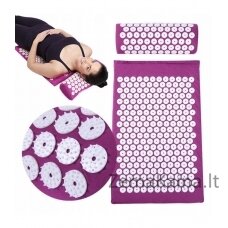 Akupresūros kilimėlis su pagalvėle SIX7FIT rožinis